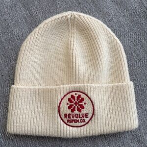 Revolve Beanie Aspen Cream and Red